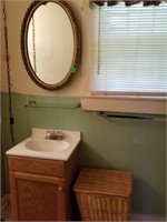 OVAL MIRROR AND HAMPER