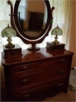 SOLID CHERRY DRESSER WITH MIRROR