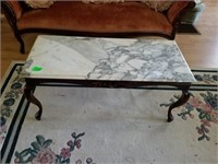 MARBLE TOP COFFEE TABLE - QUEEN ANNE LEGS