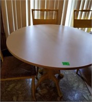 TABLE WITH 4 CHAIRS -- METAL YELLOW