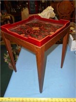 Hand Painted Wood Asian Tea Tray Table