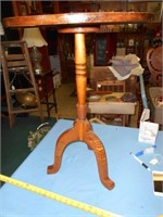 Wood Pedestal Accent Table