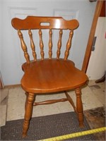 Spindle Barrel Back Solid Maple Dining Chair