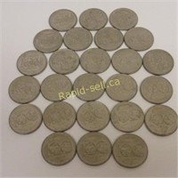 Set of 25 Canadian Dollar Coins