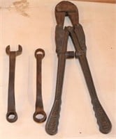 3 pcs - 2 Ford wrenches & bolt cutter