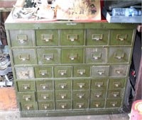 Shaw Walker file cabinet with contents, 34 drawers
