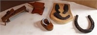 5 asstd pieces: minia. wooden schnitzelbunk-9.5"l
