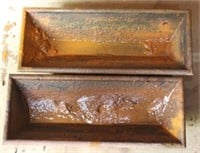 (2) cast iron troughs 18" long