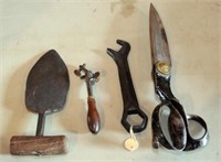 4 pieces: Large shears- "R. Heinisch Inventor,