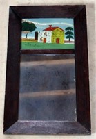 Reverse painted mirror, frame 12"w x 20"h