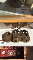 3 x Locks with matching keys