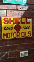 Shell Motor Oil Enamel Oil Bottle Rack Sign