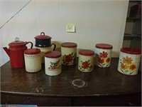 Vintage coffee pots and canisters
