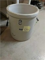 8 gallon Ruckels Stoneware crock with handles