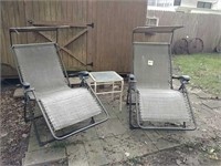 Patio loungers and table