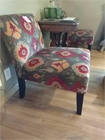 Pair of straight back upholstered chairs