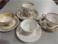FOUR(4) CHINA CUPS & SAUCERS