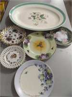 OVAL SERVING PLATTER & ASSORTED CHINA DISHES