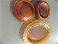 FEDERAL NORMANDIE IRRIDESCENT AMBER GLASS