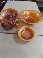 FEDERAL NORMANDIE AMBER IRRADESCENT BOWLS