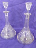 PAIR OF CRYSTAL DECANTERS W/STOPPERS