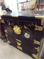 ASIAN-INFLUENCED BLACK LACQURE CABINET