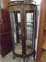 ANTIQUE GLASS CURIO CABINET-Wells Family