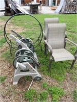 HOSE REELS , LOG RACK AND CHAIRS