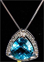 Jewelry 14kt White Gold Topaz Cocktail Necklace