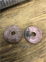 Rhodonite stone donuts. 35 mm. 75 pieces