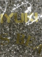 Miyuki 4 mm glass drop Silverlined Crystal. Two