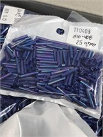 Toho 12 mm bugle beads. Opaque blue