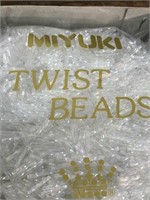 Miyuki 12 mm twisted bugle beads crystal