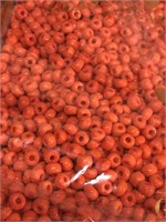 Miyuki 5 mm glass pony beads. Orange color