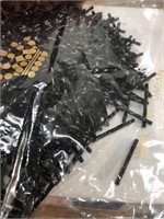 Miyuki 30 mm twisted bugle beads - opaque black.