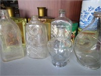 Vintage bottles, tins, & decanters