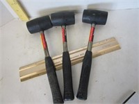 3 new rubber hammers