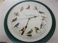 Bird battery operated wall clock; bird chirps on