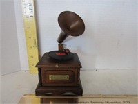 Miniature wooden phonograph