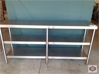 Work table stainless steel with 2 shelves. 18"