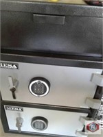 Safe, electronic type, two section, two door,