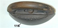 SIMMONS SPECIAL sad iron with quick release handle