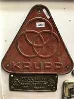 KRUPP  PLATE NO.2986 OF 1962