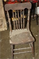 Antique Press Back Chair