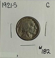 1921-S  Buffalo Nickel  G