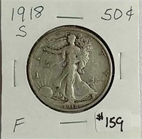 1918-S  Walking Liberty Half Dollar  F