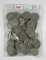 Bag of 100 Full date  Buffalo Nickels