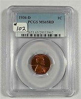 1936-D  Lincoln Cent  PCGS MS-65 Red