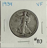 1934  Walking Liberty Half Dollar  VF