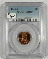 1945-S  Lincoln Cent  PCGS MS-65 Red